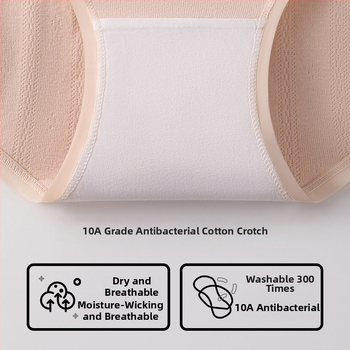 Ženske pamucne gaćice, prozračne, antibakterijske, srednje podizanje struka, udobne