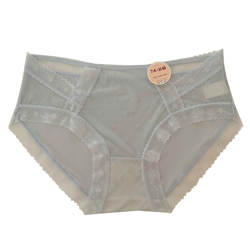 7A antibakterijske čipkaste gaćice za žene, od ice silk materijala, bezšivne, s pamukom u području prepona, srednji struk, trokutasti kroj, antibakterijske i brzo sušeće