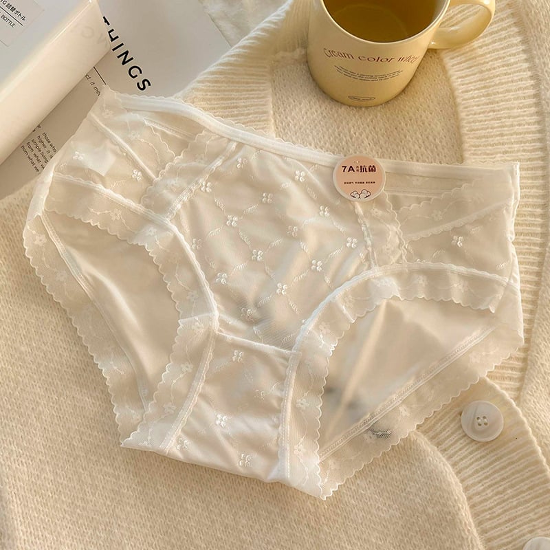 7A antibakterijske čipkaste gaćice za žene, od ice silk materijala, bezšivne, s pamukom u području prepona, srednji struk, trokutasti kroj, antibakterijske i brzo sušeće