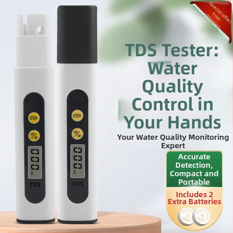 Domáci TDS tester na pitnú vodu – prenosné pero na meranie kvality vody (0–9990 ppm, 3V)
