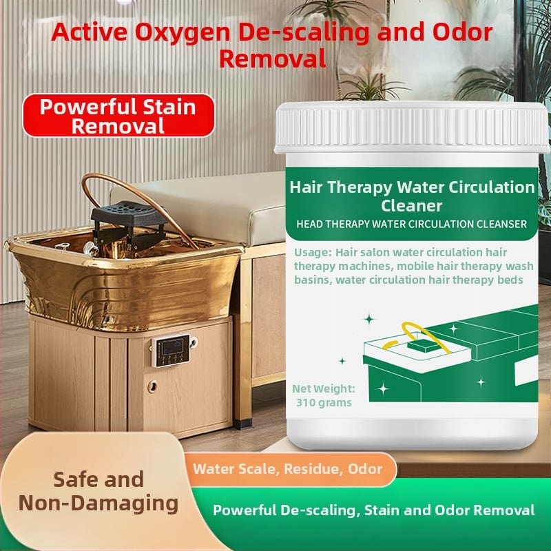 Zhenjing Почистващ прах за машини за терапия на глава – активен кислород, дълбоко почистване, отстранява миризми, дезодорира тръбите на легло за измиване на коса и водната циркулация