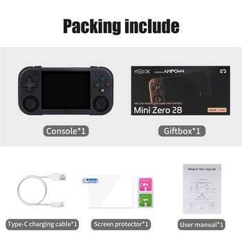 Ampown Mini Zero 28 φορητή κονσόλα παιχνιδιών με joystick, 2,8-ίντσες οθόνη, ρετρό κλασικό σχέδιο