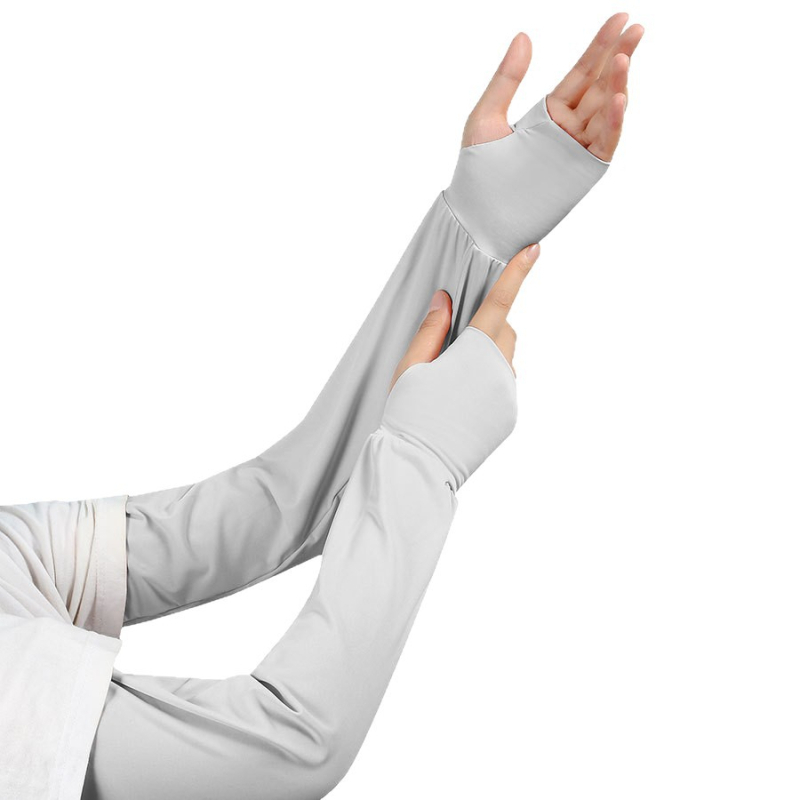 Női UV-védett hosszú ice silk ujjú kerékpározáshoz kültéren, egyszínű, minimalist stílus