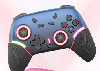 Switch 2 безжичен геймпад за PC с RGB светлинна лента, задни бутони и вибрация; съвместим с Nintendo Switch, Android и iOS