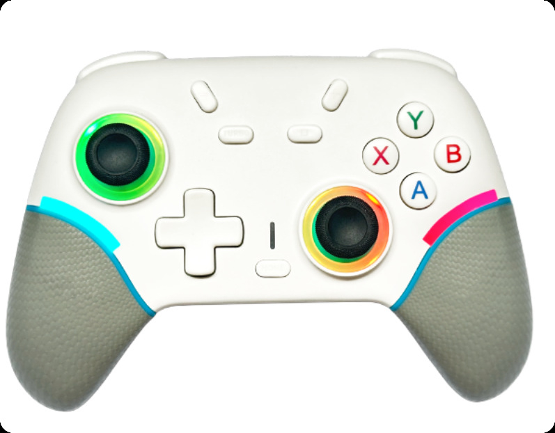 Switch 2 безжичен геймпад за PC с RGB светлинна лента, задни бутони и вибрация; съвместим с Nintendo Switch, Android и iOS