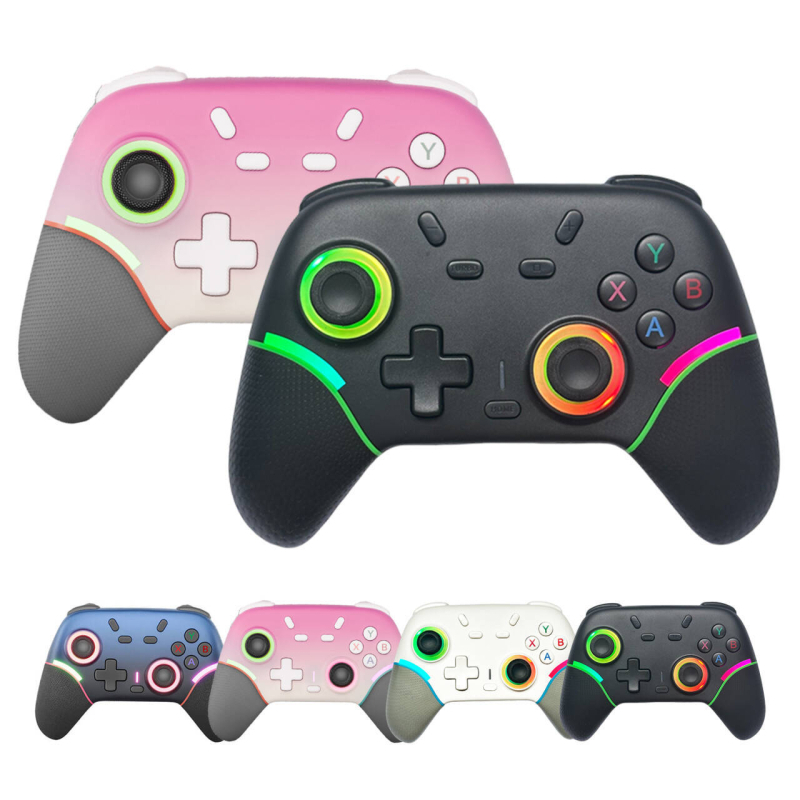 Switch 2 безжичен геймпад за PC с RGB светлинна лента, задни бутони и вибрация; съвместим с Nintendo Switch, Android и iOS