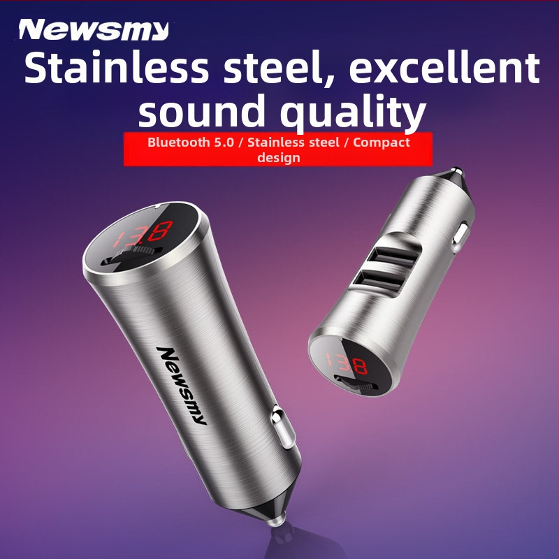 Newman HD автомобилен Bluetooth приемник MP3 плеър, компактно тяло, двупортово бързо зареждане и FM предавател