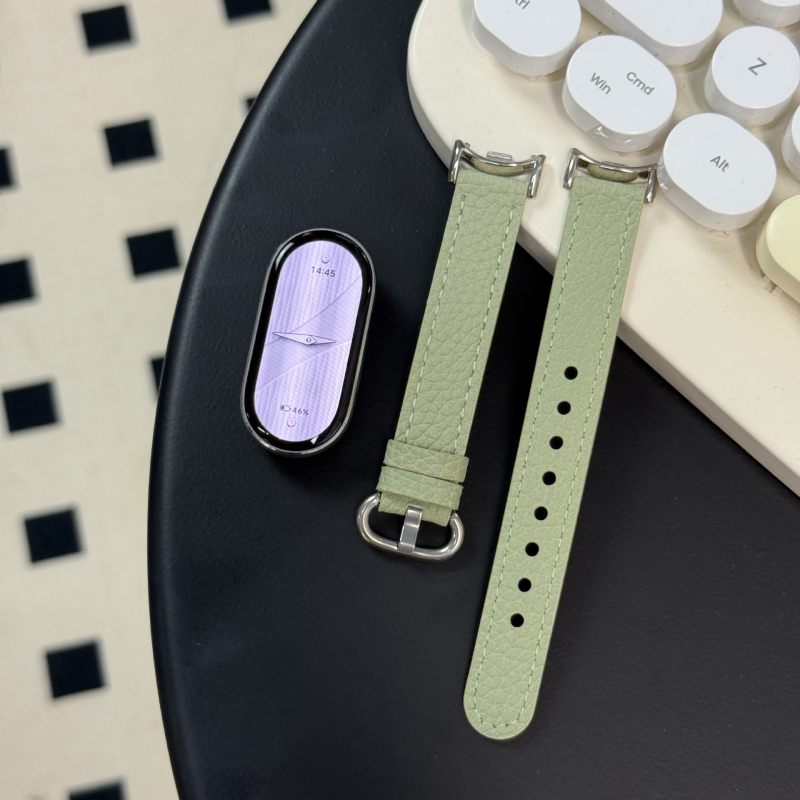 Kožni remen s teksturom kože s granuliranim uzorkom za Xiaomi Mi Band 10/9/NFC i Mi Band 8 Gen, s jednostavnom kopčom