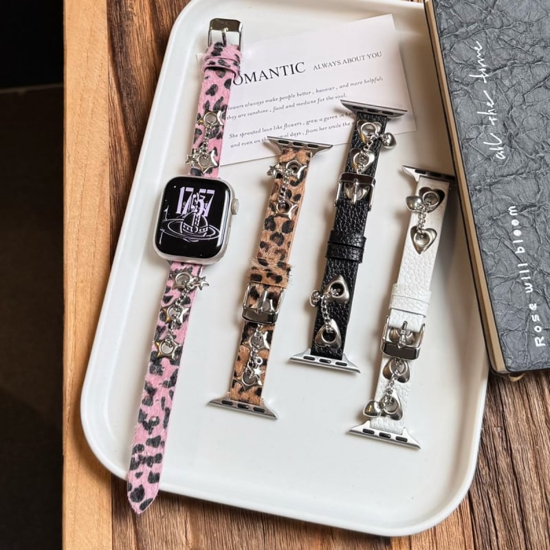 Kožni remen za Apple Watch S11 s leopard uzorkom i zvjezdanim motivom, 14 mm