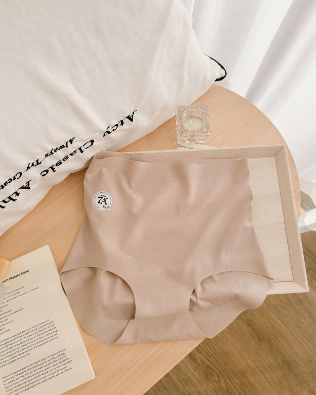 Ženske gaćice visokog struka, antibakterijske, od Ice Silk najlona, prozračne, jednobojne, 7A