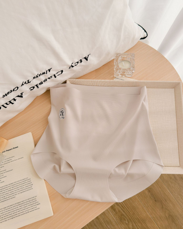 Ženske gaćice visokog struka, antibakterijske, od Ice Silk najlona, prozračne, jednobojne, 7A