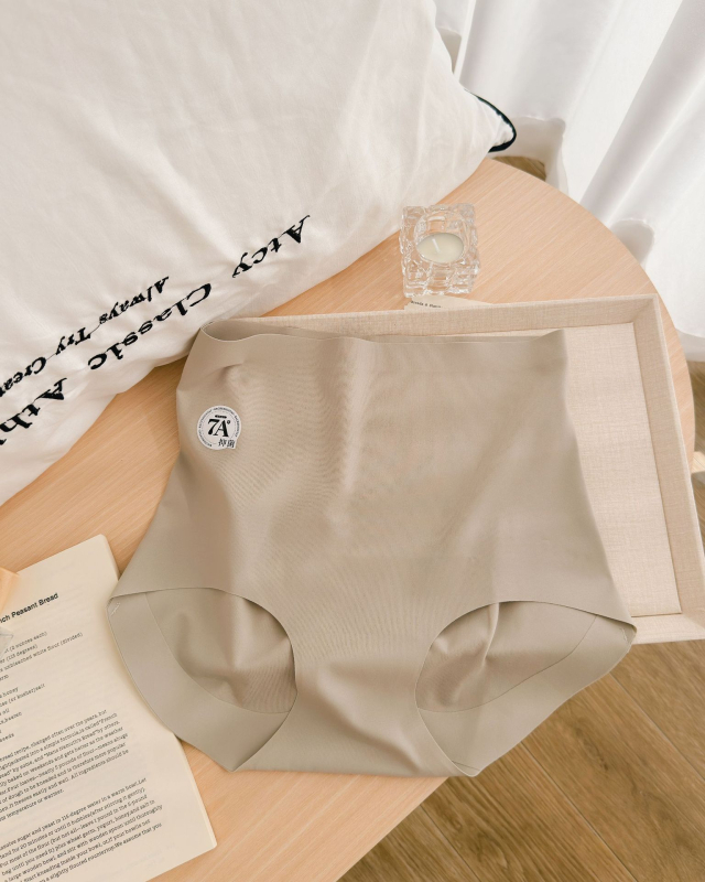 Ženske gaćice visokog struka, antibakterijske, od Ice Silk najlona, prozračne, jednobojne, 7A