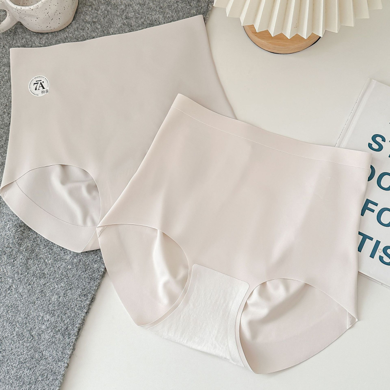 Ženske gaćice visokog struka, antibakterijske, od Ice Silk najlona, prozračne, jednobojne, 7A