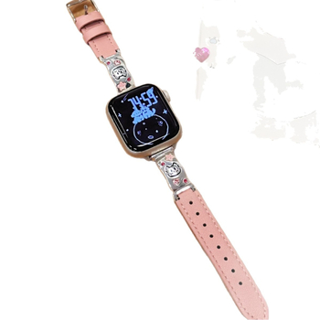 Denim narukvica za Apple Watch s motivom mačića i šteneta, 14 mm, kopča s iglom