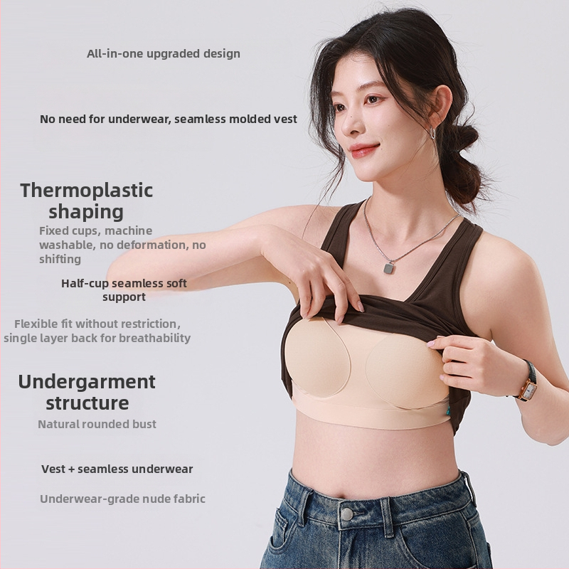 Jarný letný top z bavlno-tencel zmesi, jemný dotyk, racerback, integrovaná half-Cup výstelka na prsiach, úzky strih, na vrstvenie alebo nosenie samostatne