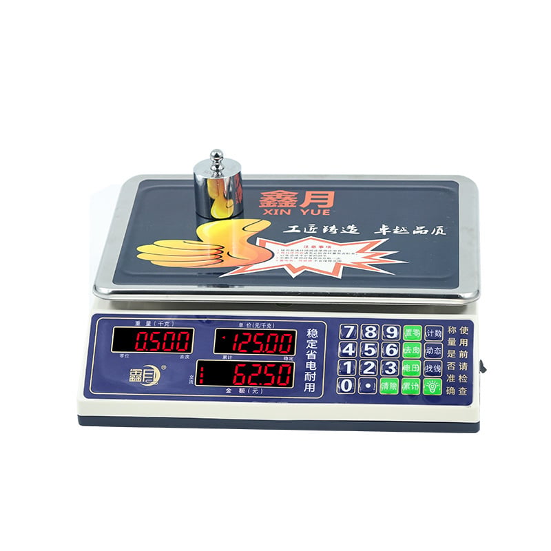 Xinyue 30 kg αδιάβροχη εμπορική ηλεκτρονική ζυγαριά φρούτων και λαχανικών, φορητή