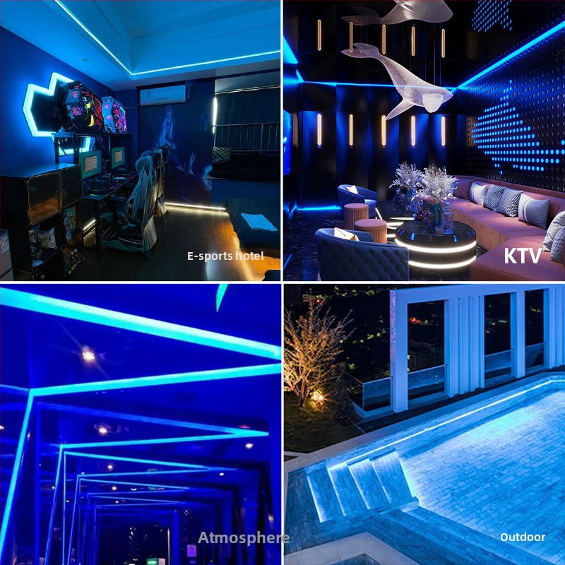 Triac 24V Fleksibilna Plava LED Silikonska Traka, Linearno Svjetlo Za Dnevni Boravak