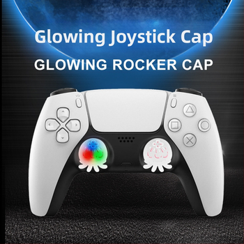 Svetlé krytky joystickov pre PS5/PS4, silikónové krytky s trojfarebným LED podsvietením, krytky tlačidiel Xbox/Switch Pro ovládača