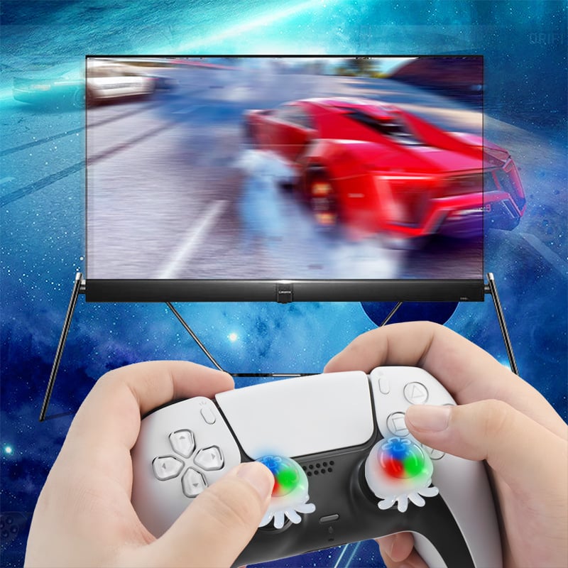 Φωτεινά καπάκια μοχλών PS5/PS4, σιλικόνη με τριχρωμα LED φωτισμό, καπάκια κουμπιών Xbox/Switch Pro