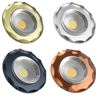 2026 Κρύσταλλο LED ενσωματωμένο downlight 3W προβολέας οροφής, λάμπα σαλονιού με αλλαγή χρώματος, 6/7.5/8 cm