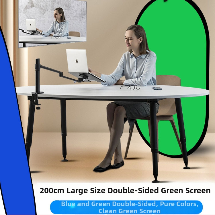 Dvojstranný skladací pozadie panel so zelenou látkou pre portrétovú fotografiu a videá; jedna strana zelená, druhá modrá; rozmery 50 cm, rozšírenie 100×150 cm; materiál: polyester-bavlna.