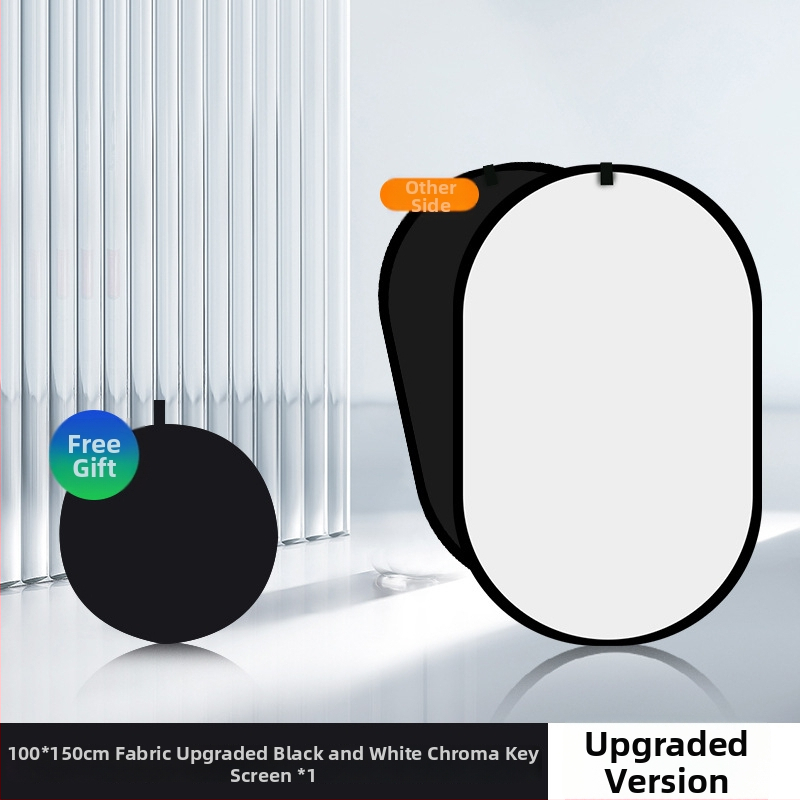 Dvojstranný skladací pozadie panel so zelenou látkou pre portrétovú fotografiu a videá; jedna strana zelená, druhá modrá; rozmery 50 cm, rozšírenie 100×150 cm; materiál: polyester-bavlna.