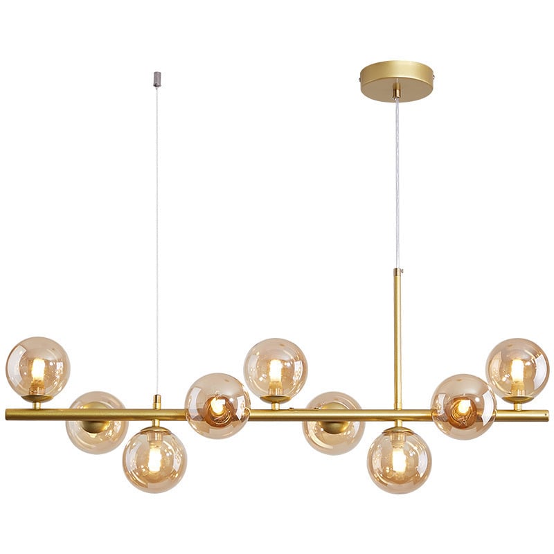 Dizajnový reštaurčný luster, postmoderný minimalistický, dlhý sklenený luster v škandinávskom štýle