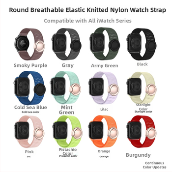 Pletený magnetický nylonový remienok pre Apple Watch Series, 170 mm, kompatibilný s iWatch S10