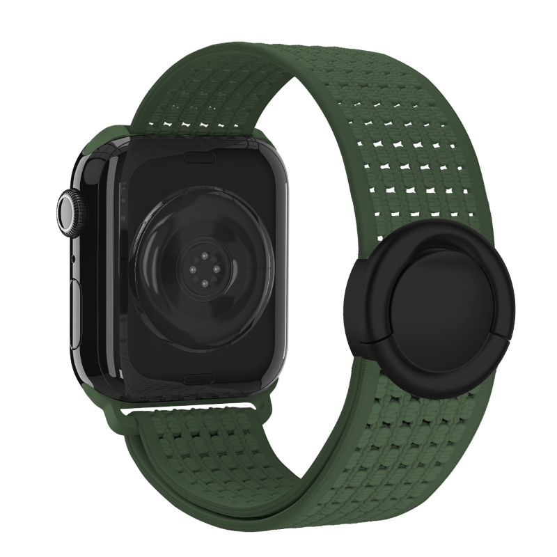 Szövött, kör alakú mágneses nylon szíj Apple Watch Serieshez, 170 mm, iWatch S10 kompatibilis