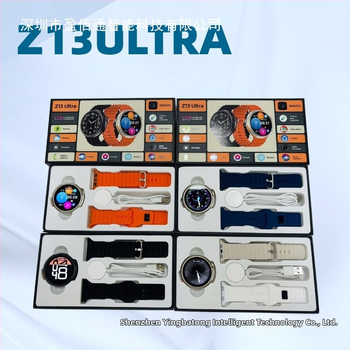 Ceas inteligent Z13 Ultra cu apeluri Bluetooth, cadran rotund, curea silicon, încărcare wireless, monitorizare ritm cardiac și pași, compatibil iOS
