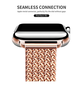 Apple Watch Series 11-hez, modelljei 10/9-hez fém óraszíj, búzaszem motívummal és karcsú fazon, női változat