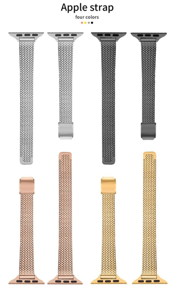 Apple Watch Series 11-hez, modelljei 10/9-hez fém óraszíj, búzaszem motívummal és karcsú fazon, női változat