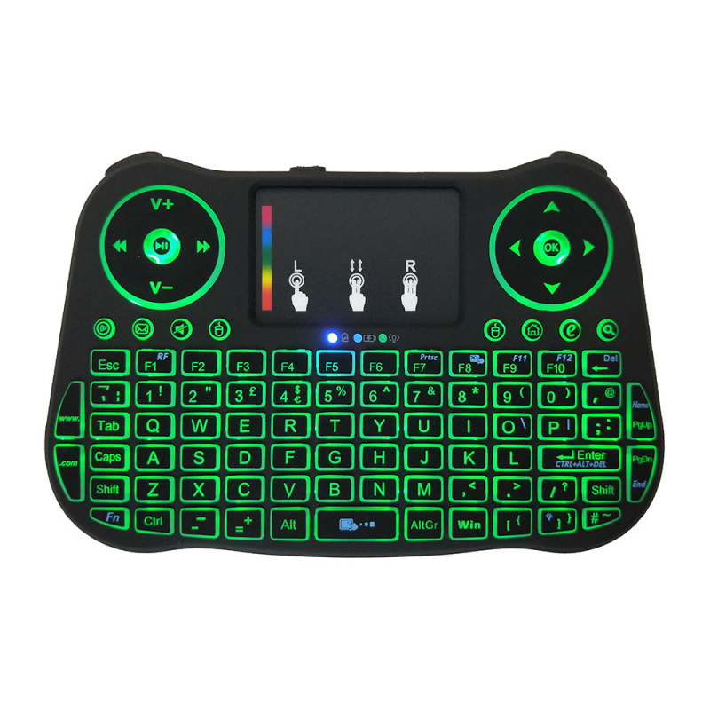 MT08 mini háttérvilágítású billentyűzet Air Mouse-szal, vezeték nélküli 2,4 GHz, 78 gomb