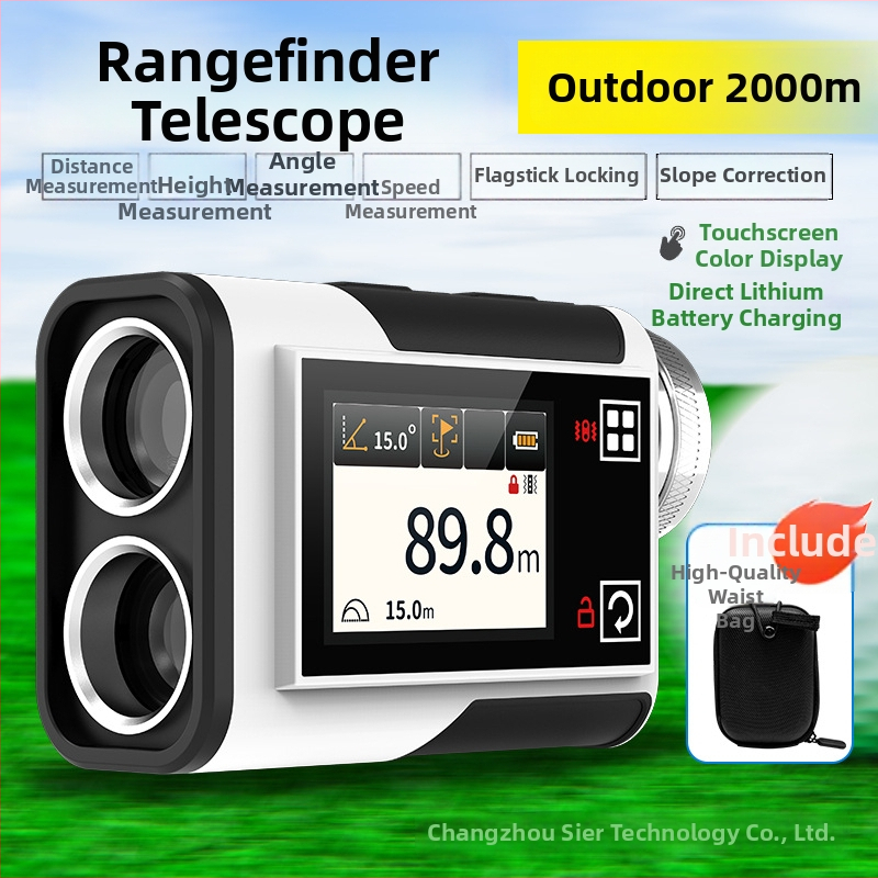 Prenosný rangefinder s teleskopom, laserový merač vzdialenosti s vysokou presnosťou, meranie vzdialenosti a uhla pre golf