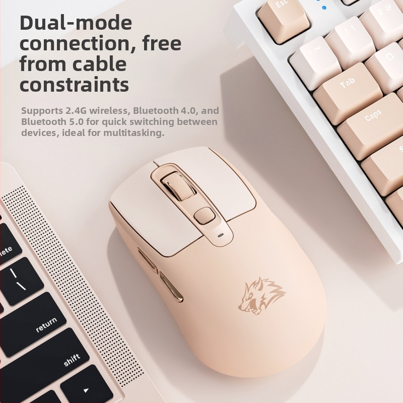 Liberty Wolf A3 bezdrôtová myš Bluetooth s dvojrežimom, nabíjateľná, pre domáce kancelárske a herné použitie, kompatibilná s notebookom