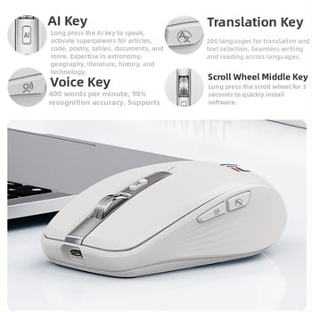 AI myš na tvorbu PPT, bezdrôtový Bluetooth, tri režimy prekladu hlasu, pre počítače