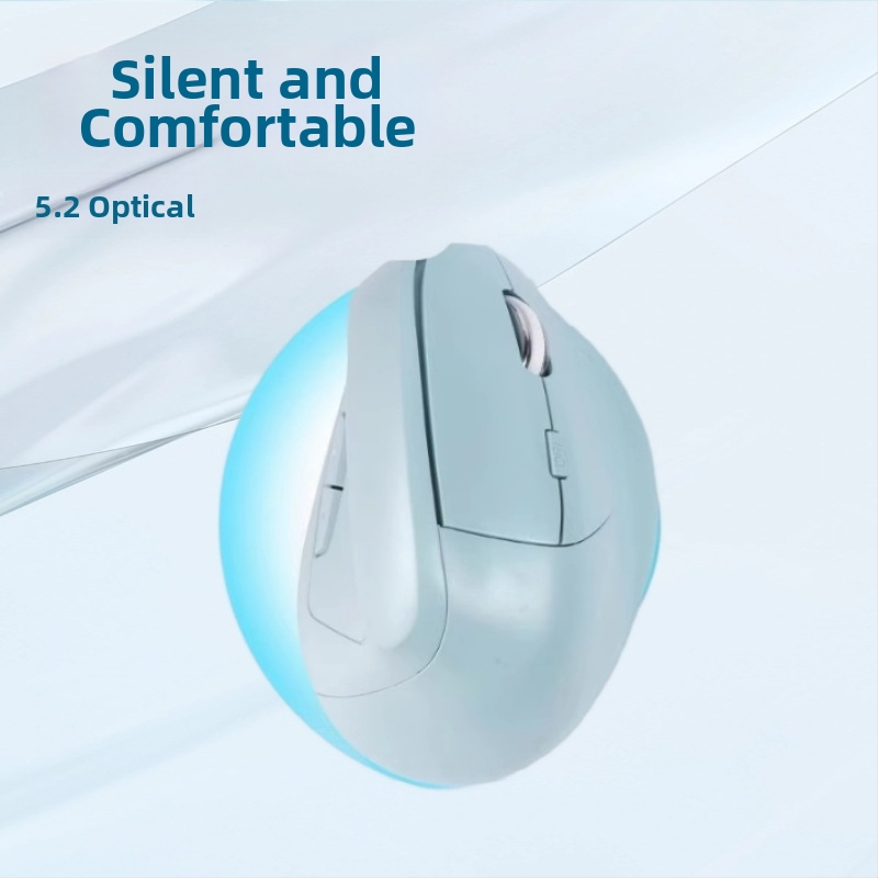 Ergonomická bezdrôtová vertikálna myš s dvojmódovou prevádzkou, tichá prevádzka, pohodlný úchop pre kancelárske použitie, Bluetooth