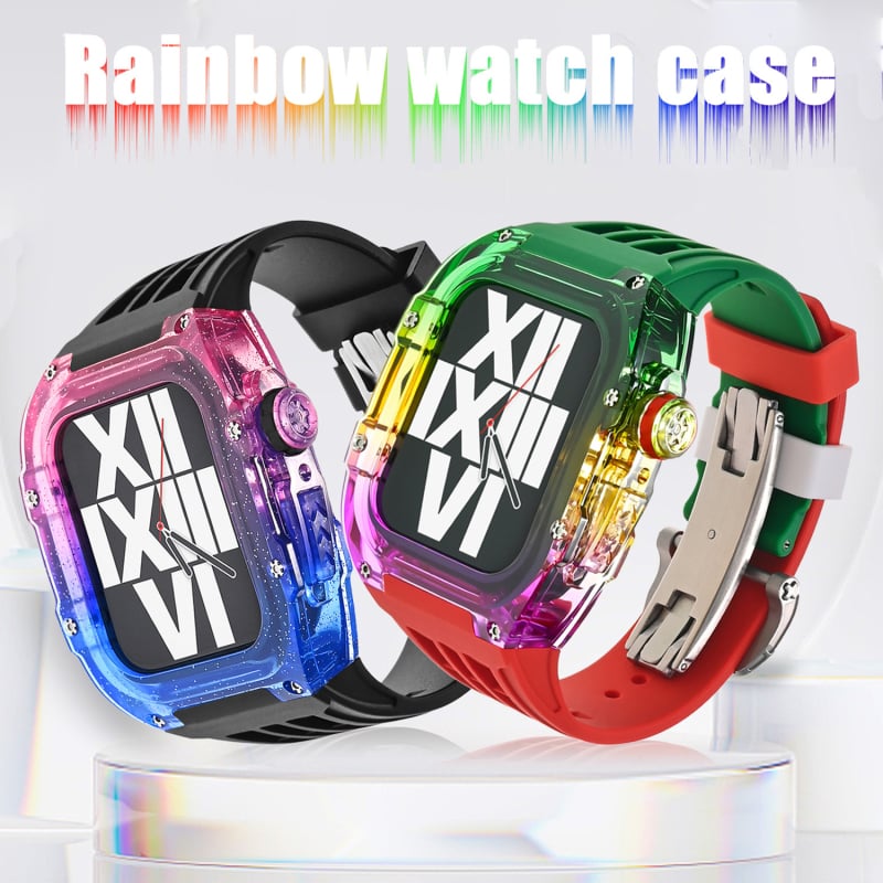 Ενιαία θήκη Apple Watch με gradient ουράνιου τόξου χρώματος, 44/45 mm