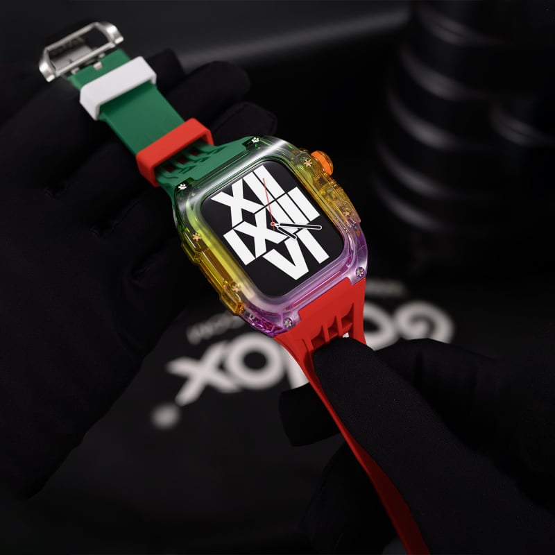Ενιαία θήκη Apple Watch με gradient ουράνιου τόξου χρώματος, 44/45 mm
