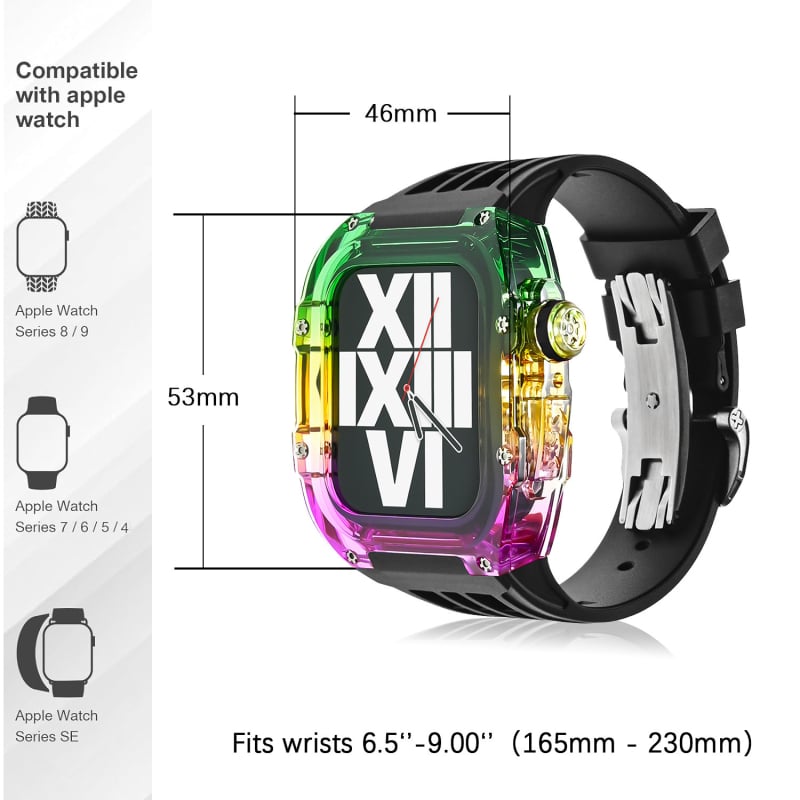 Ενιαία θήκη Apple Watch με gradient ουράνιου τόξου χρώματος, 44/45 mm