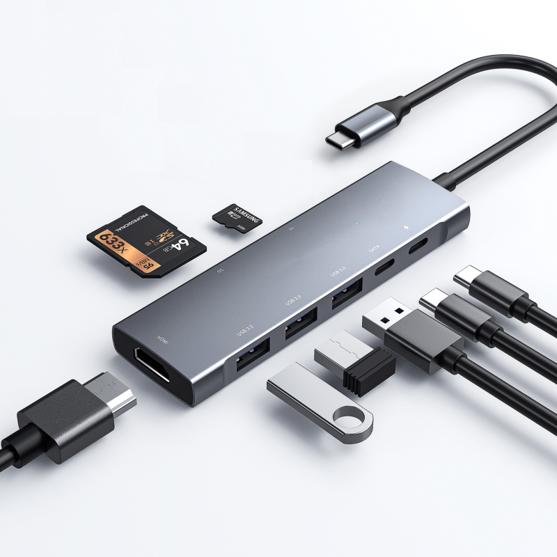 9-u 1 USB docking stanica Type-C hub za prijenosna računala, tablete i telefone