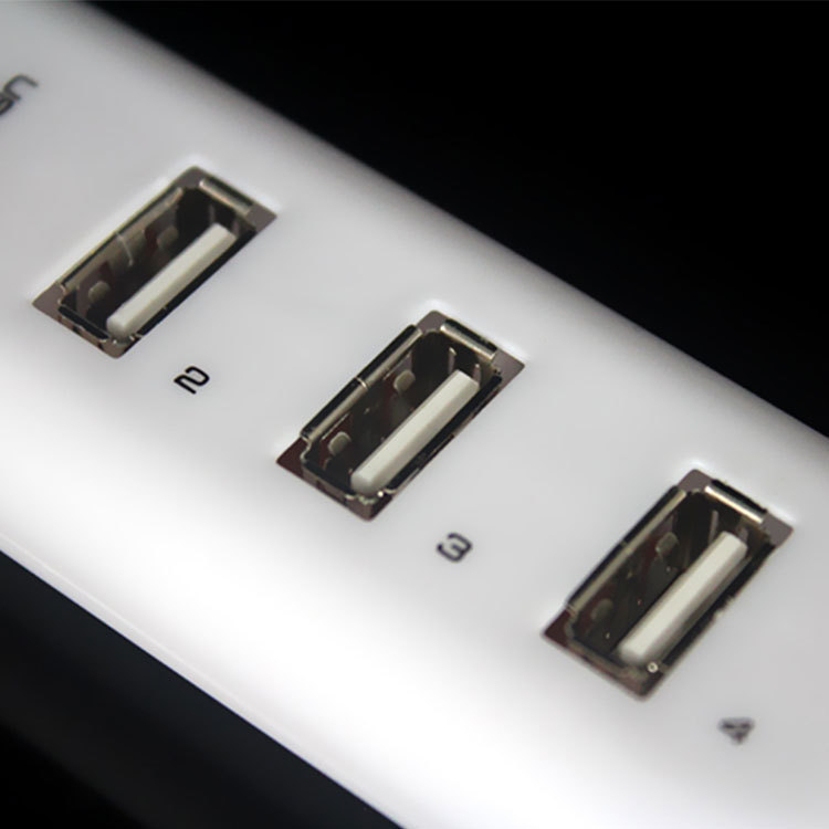 USB hub s 4 portami, USB 2.0, čierna/biela