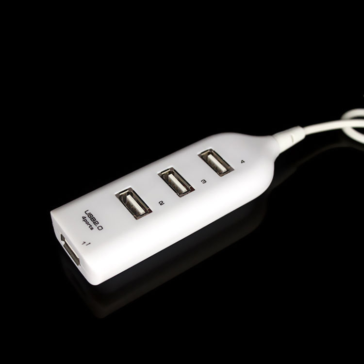 USB hub s 4 portami, USB 2.0, čierna/biela