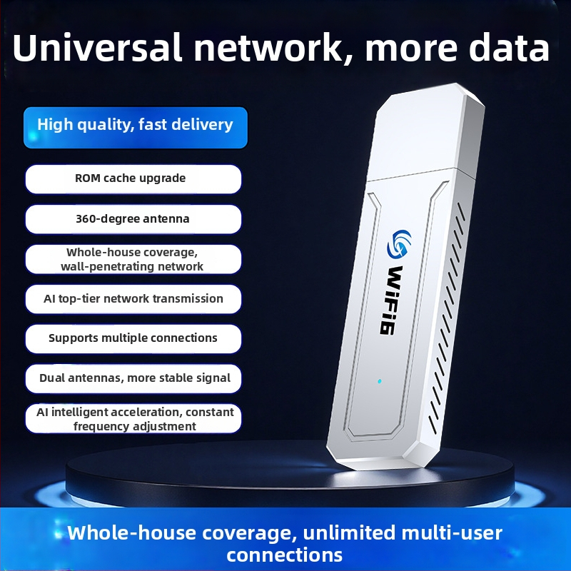 Prenosný WiFi 6 router pre auto, mobilná bezdrôtová internetová karta pre živé vysielanie, SIM karta nie je potrebná, USB rozhranie