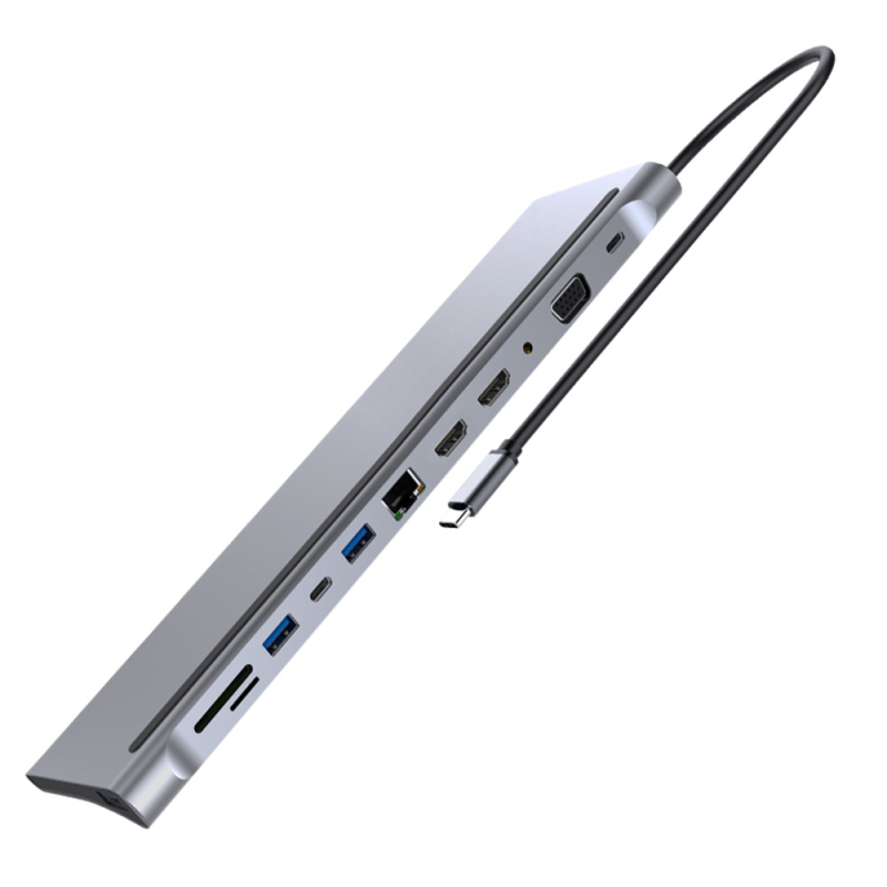 USB 3.0 dvostruki HDMI MST višenamjenski docking station za notebook Type-C 12-u-1 hub