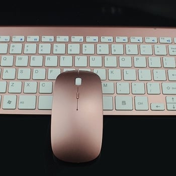 Set tastatură și mouse wireless 2.4G, design ergonomic cu comutator tip foarfă, compact