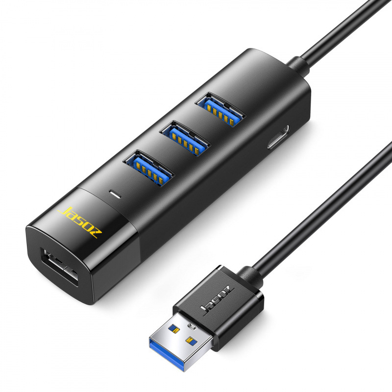 USB 3.0 štvorportový hub s dlhým dizajnom, USB rozšírovací dok 5 Gbps