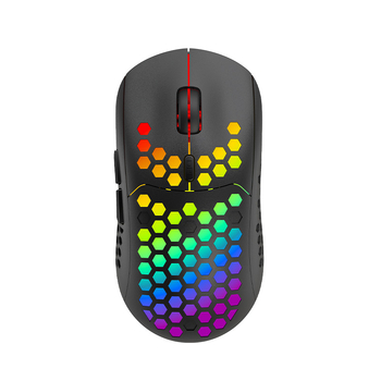 Geyes ελαφρύ RGB ασύρματο ποντίκι για παιχνίδια, 2.4G, επαναφορτιζόμενο, 6 κουμπιά, 2400 DPI