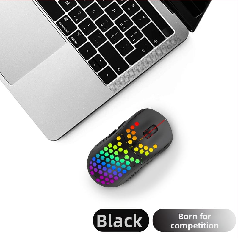 Geyes ľahká RGB bezdrôtová herná myš, 2.4G, nabíjateľná, 6 tlačidiel, 2400 DPI