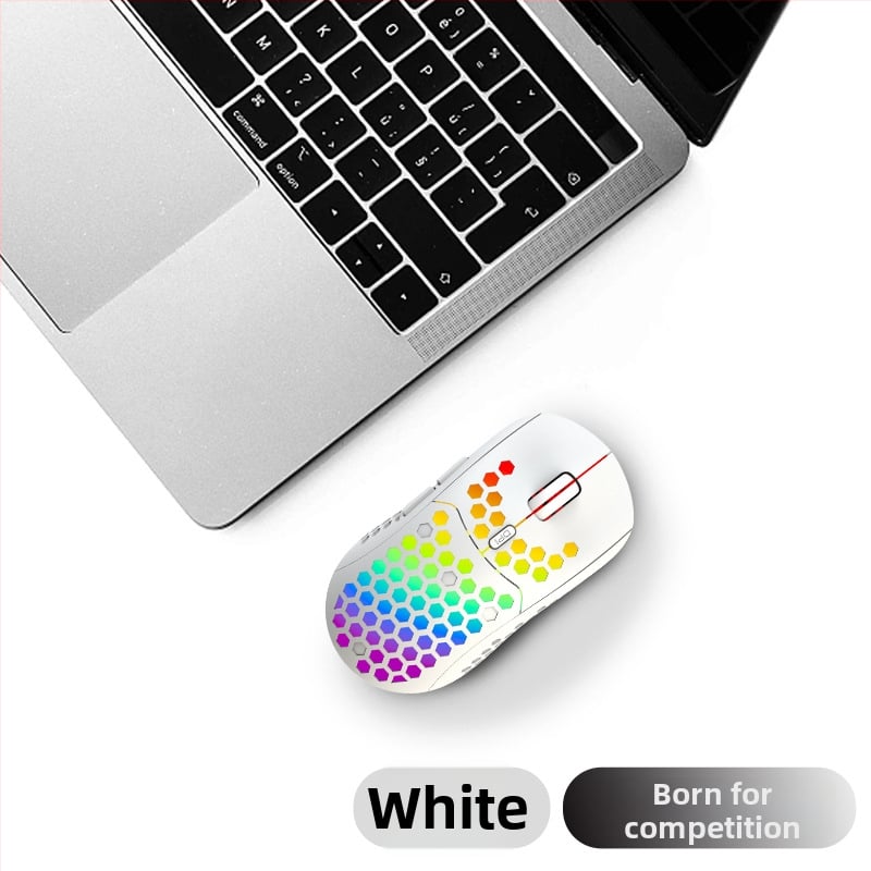 Geyes ľahká RGB bezdrôtová herná myš, 2.4G, nabíjateľná, 6 tlačidiel, 2400 DPI